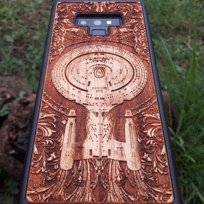 Intergalactic Ship VI Enterprise - Wood Phone Case Alien xenomorph HR Giger biomechanical engraved phone case