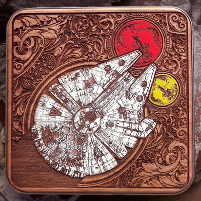 Intergalactic Ship I Star Wars Wireless Charger Hand Painted Star Wars engraved wood phone case