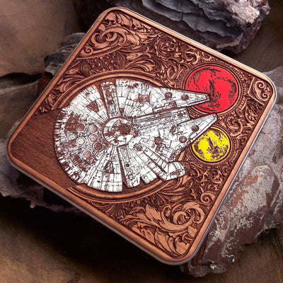 Intergalactic Ship I Star Wars Wireless Charger Hand Painted Star Wars engraved wood phone case