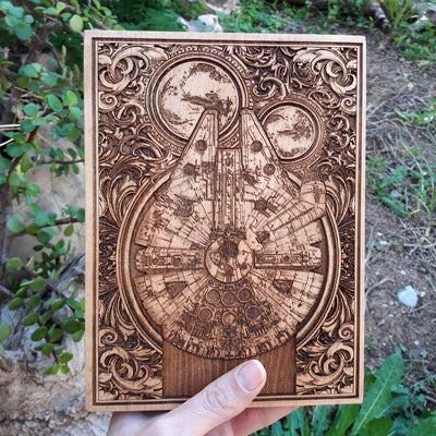 Handmade wooden artwork 'nan' – wood gift for 5 year anniversary, wedding present, gift for him or her, romantic handcrafted decor