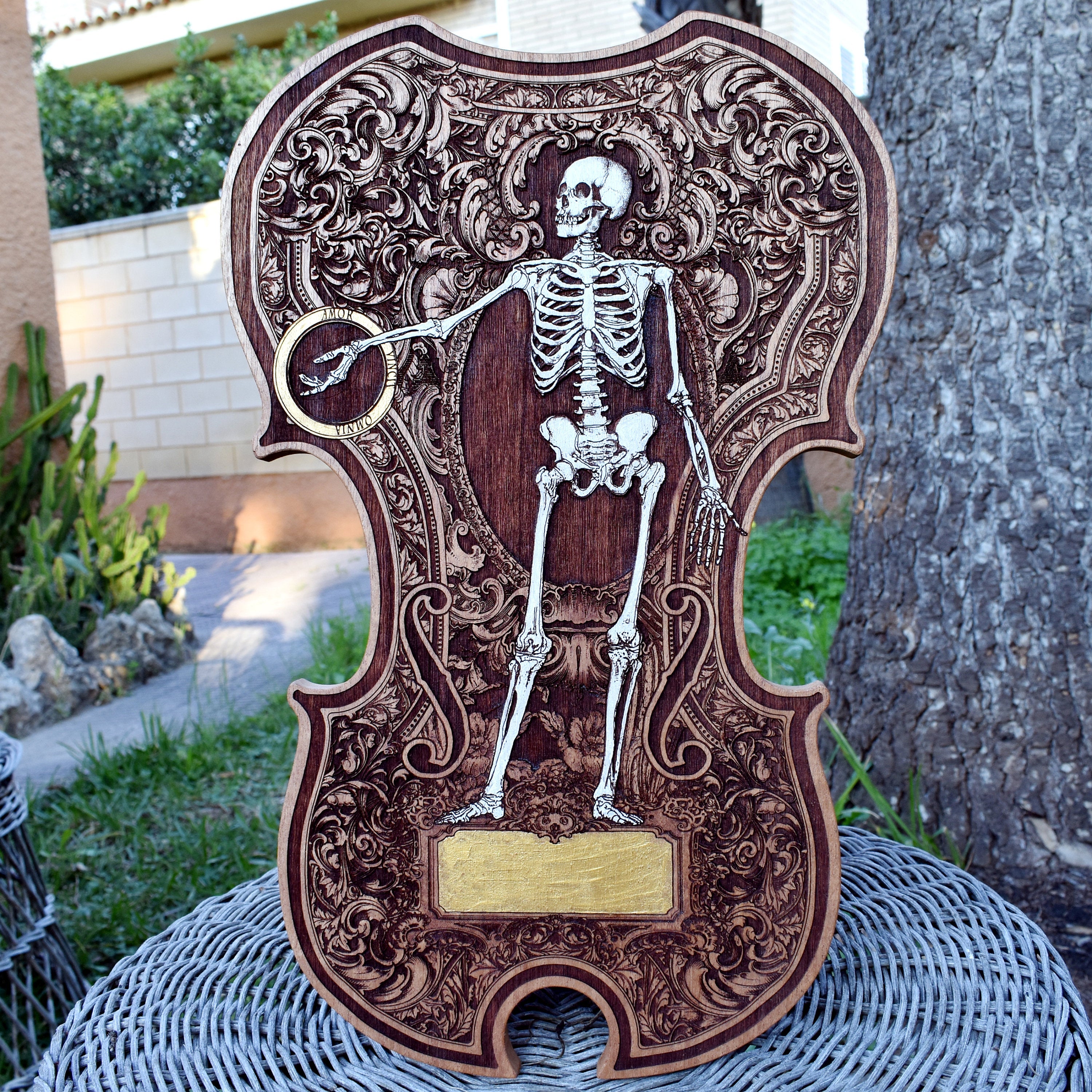 Handmade dark gothic violin art, ideal for couples and anniversary gifts
