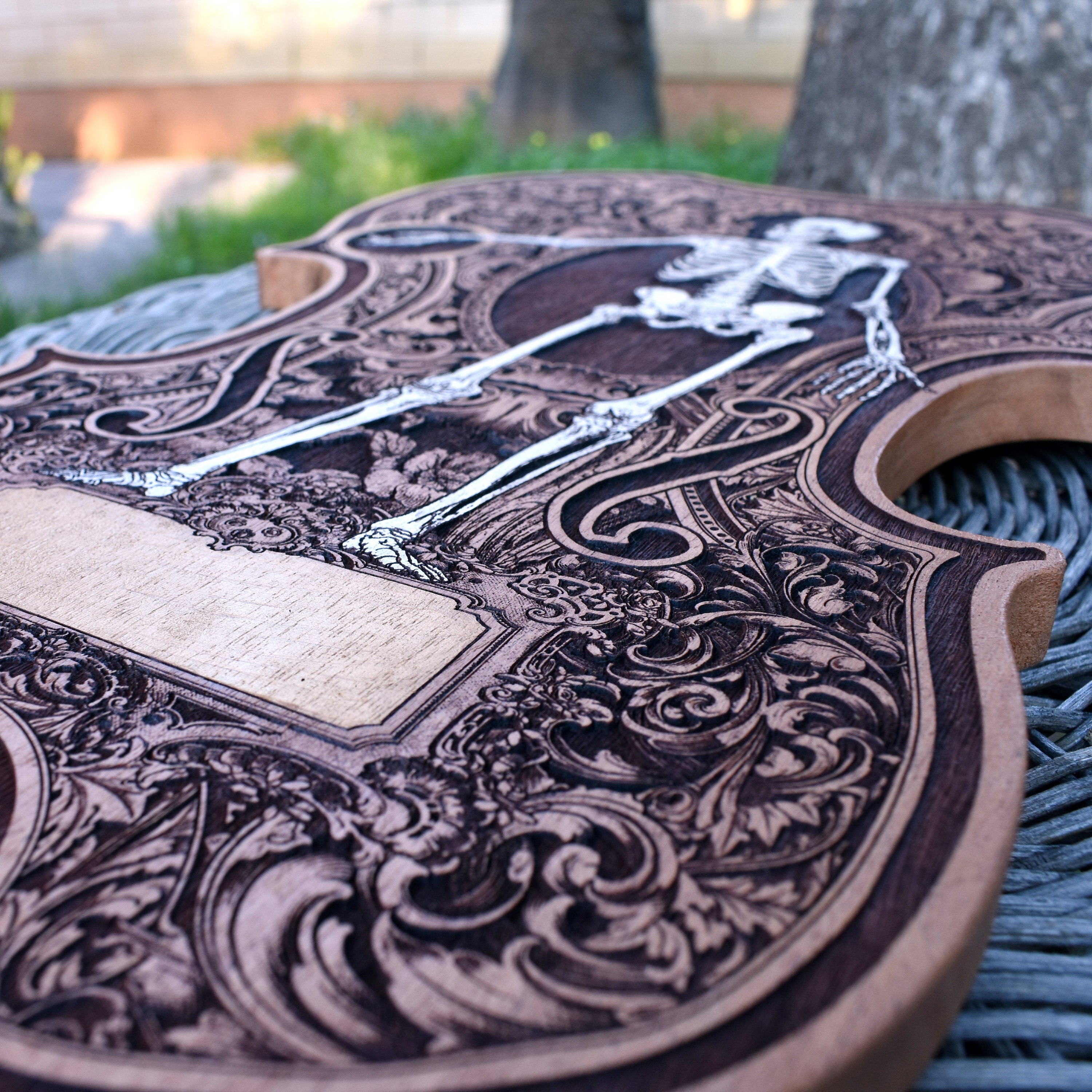 Custom gothic violin wall hanging, perfect wedding gift for alternative couples
