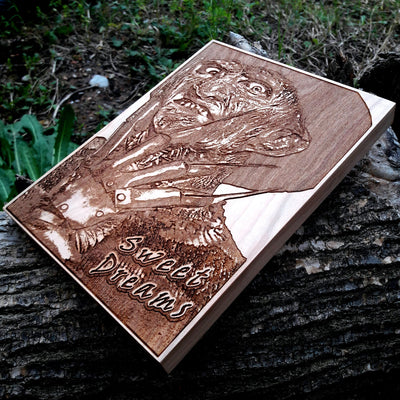 Handmade wooden artwork 'nan' – wood gift for 5 year anniversary, wedding present, gift for him or her, romantic handcrafted decor