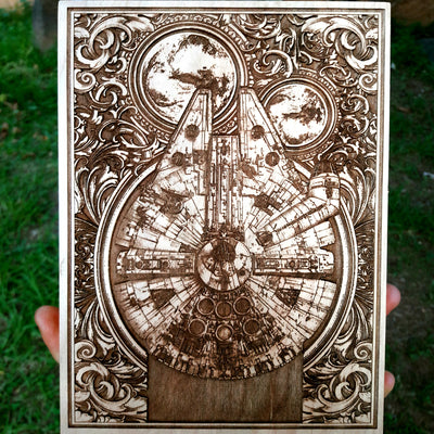 Handmade wooden artwork 'nan' – wood gift for 5 year anniversary, wedding present, gift for him or her, romantic handcrafted decor