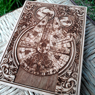 Handmade wooden artwork 'nan' – wood gift for 5 year anniversary, wedding present, gift for him or her, romantic handcrafted decor