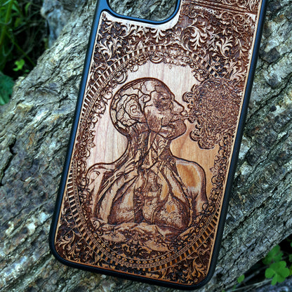 laser engraved wood phone case