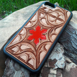 Load image into Gallery viewer, red Flower wood cover samsung
