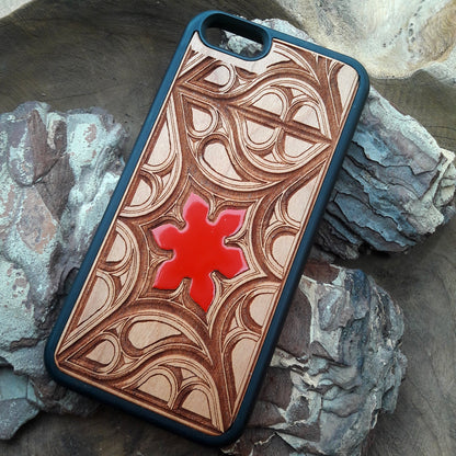 Flower wood iPhone 12 pro case