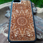 Load image into Gallery viewer, mandala wood phone case
