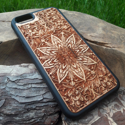iphone mandala wood case