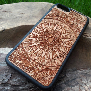 mandala wood iphone case