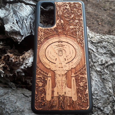 Intergalactic Ship VI Enterprise - Wood Phone Case Alien xenomorph HR Giger biomechanical engraved phone case