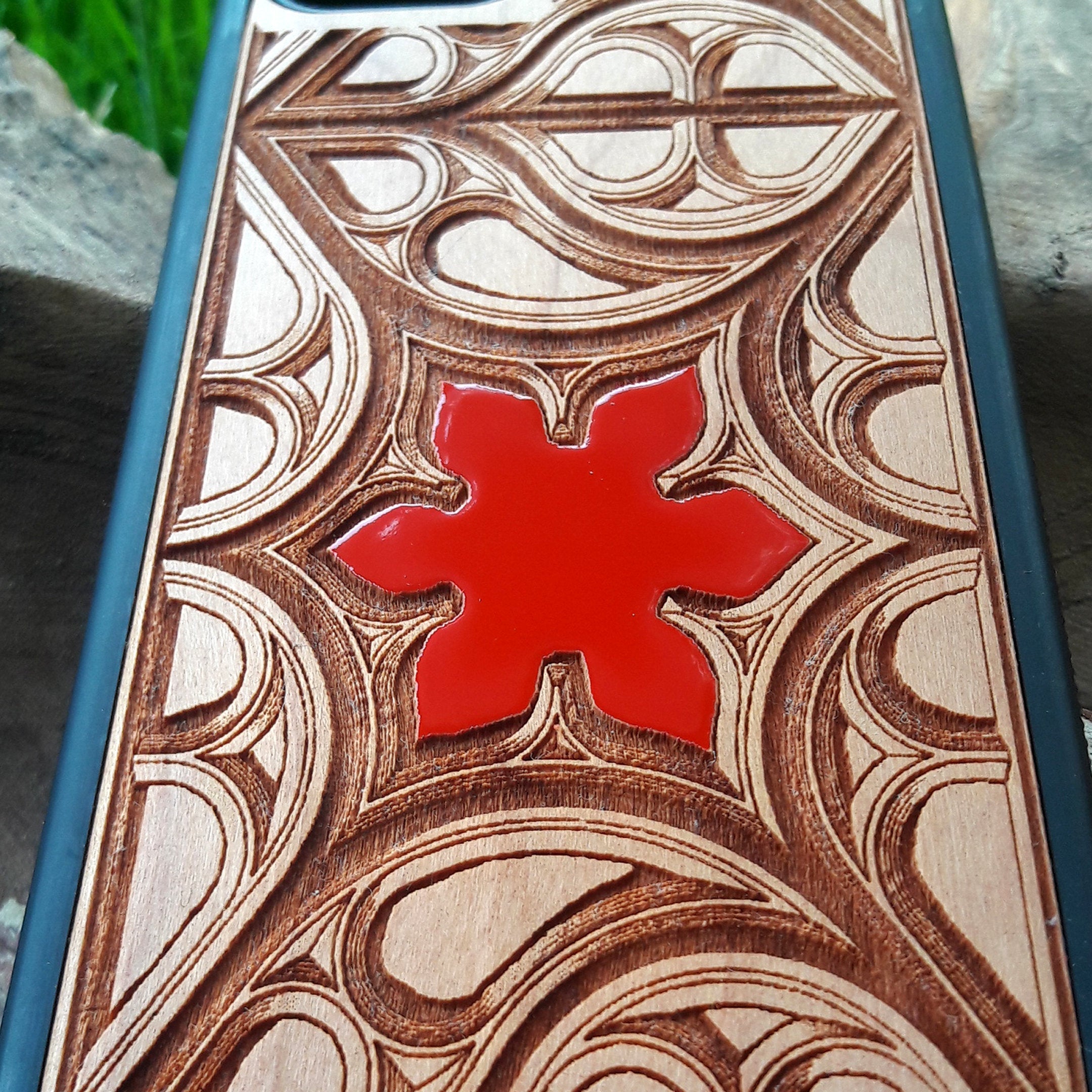 Flower wooden iPhone 14 case