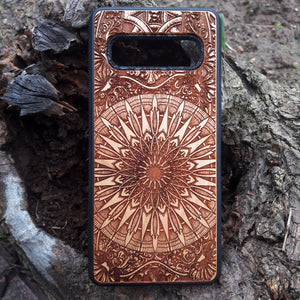 mandala wood iphone case
