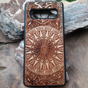 mandala wood phone case