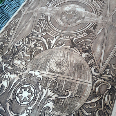 Intergalactic Ship II Star Wars - Large Star Wars engraved wood phone case