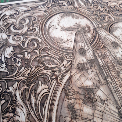 Intergalactic Ship III Star Wars - Large Star Wars engraved wood phone case