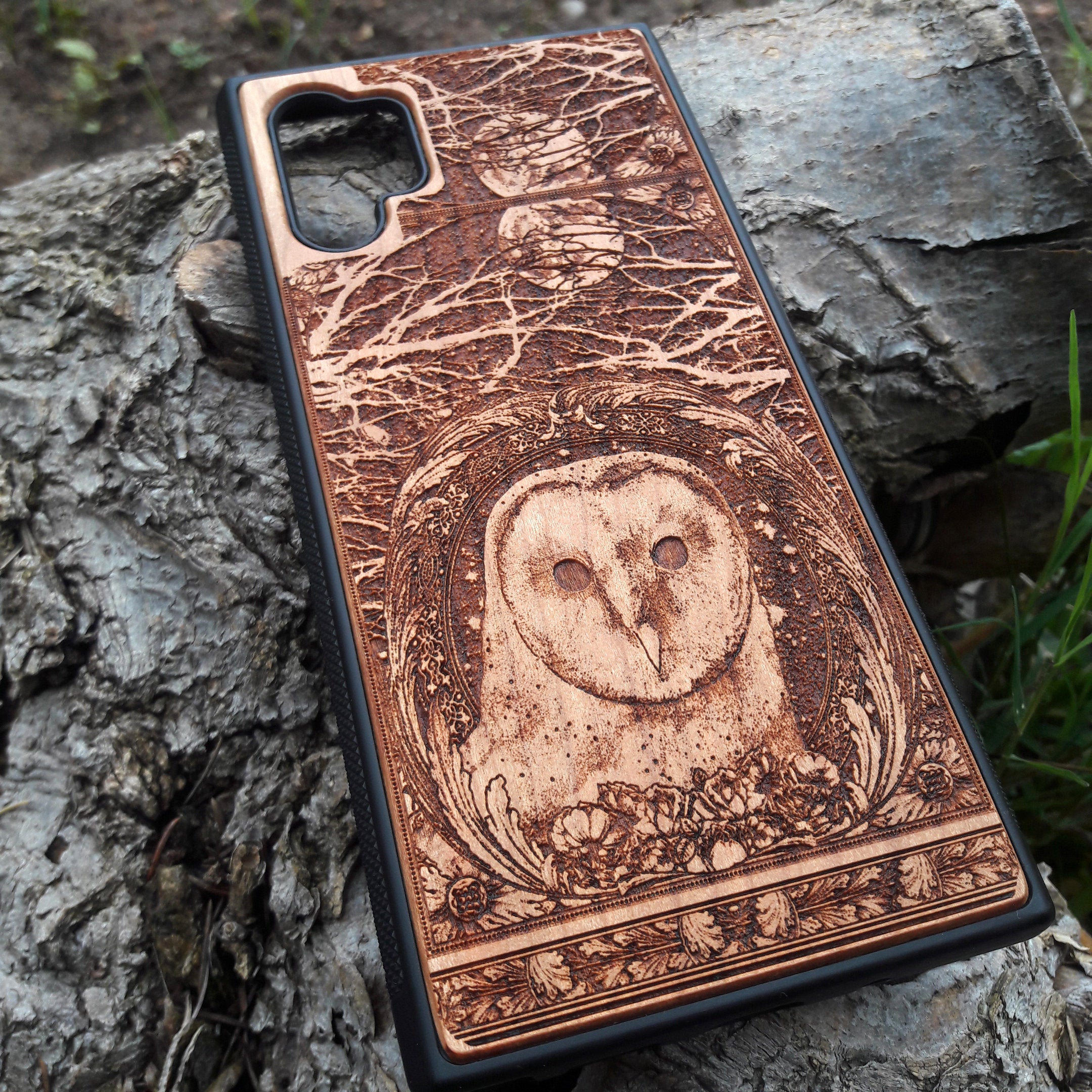wood engraved phone case