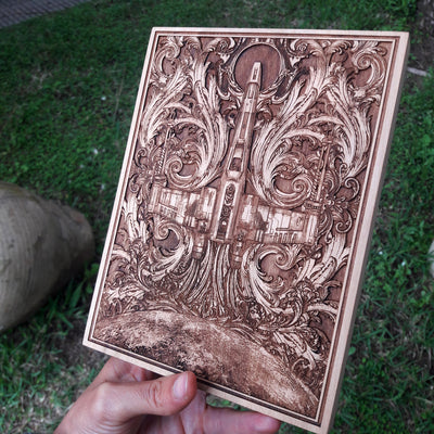 Handmade wooden artwork 'nan' – wood gift for 5 year anniversary, wedding present, gift for him or her, romantic handcrafted decor