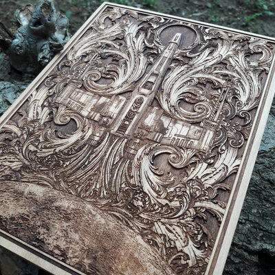 Handmade wooden artwork 'nan' – wood gift for 5 year anniversary, wedding present, gift for him or her, romantic handcrafted decor