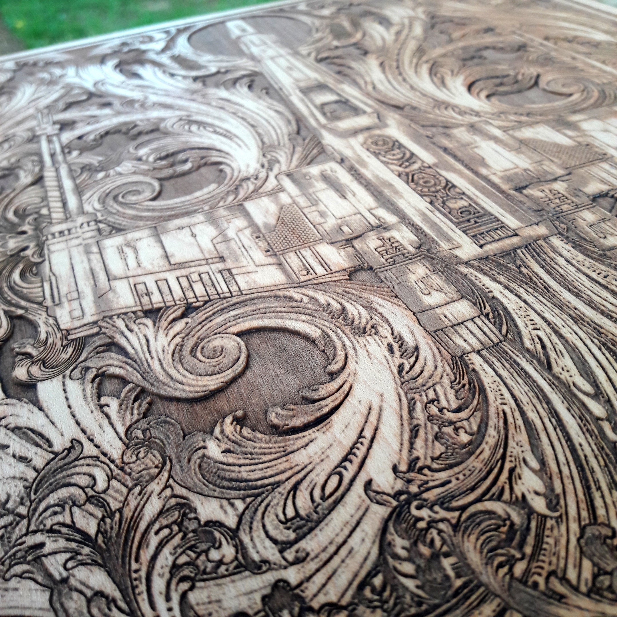 Cherrywood X-Wing fighter engraving, great Star Wars decor for him