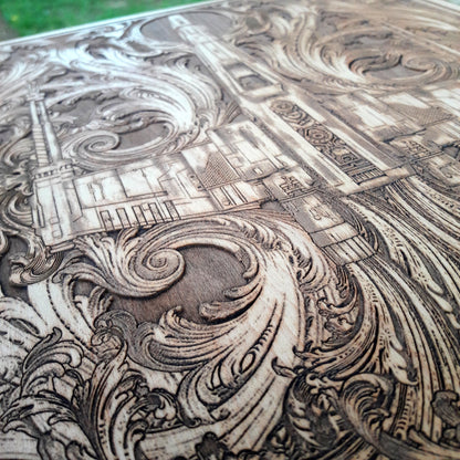 Cherrywood X-Wing fighter engraving, great Star Wars decor for him