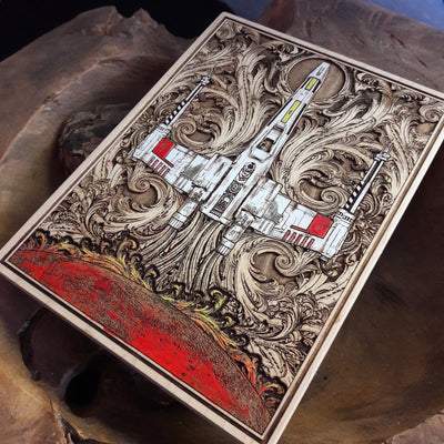 Handmade wooden artwork 'nan' – wood gift for 5 year anniversary, wedding present, gift for him or her, romantic handcrafted decor