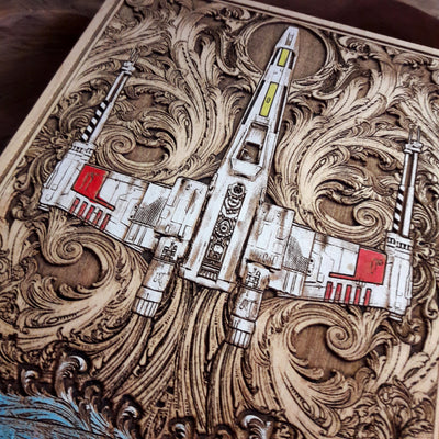 Handmade wooden artwork 'nan' – wood gift for 5 year anniversary, wedding present, gift for him or her, romantic handcrafted decor