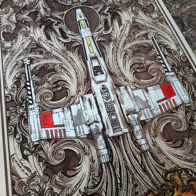 Intergalactic Ship IV Star Wars - Extra Large Star Wars engraved wood phone case