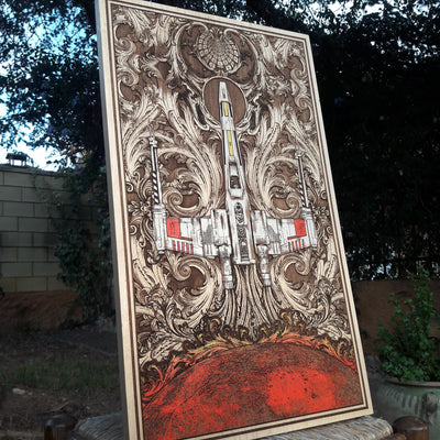 Intergalactic Ship IV Star Wars - Extra Large Star Wars engraved wood phone case