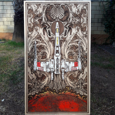Intergalactic Ship IV Star Wars - Extra Large Star Wars engraved wood phone case
