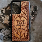 Load image into Gallery viewer, iPhone &amp; Samsung Galaxy Wood Phone Case Viking Rune - The Vegvisir Compass
