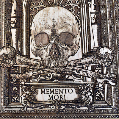 Handmade Memento Mori skull art, perfect gothic gift idea