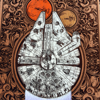 Intergalactic Ship II Star Wars - Large Cedar Wood - Hand Painted