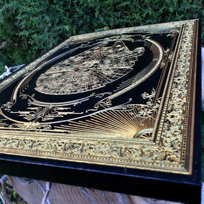 Intergalactic Ship Black Paint Star Wars - Large Star Wars engraved wood phone case