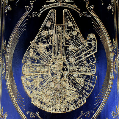 Intergalactic Ship Black Paint Star Wars - Large Star Wars engraved wood phone case