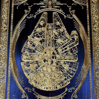 Intergalactic Ship XVI Star Wars - Medium Black Paint - Gold Pigment Star Wars engraved wood phone case
