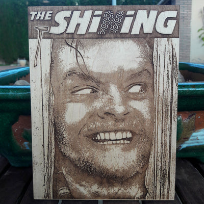 Handmade wooden artwork 'The Shinning - Mini' – wood gift for 5 year anniversary, wedding present, gift for him or her, romantic handcrafted decor