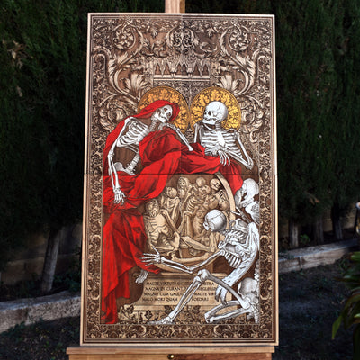 Souls - Mega Large - 4 Wood Pieces – gothic art, engraved wood, dark fantasy, skeleton design, artisan crafted