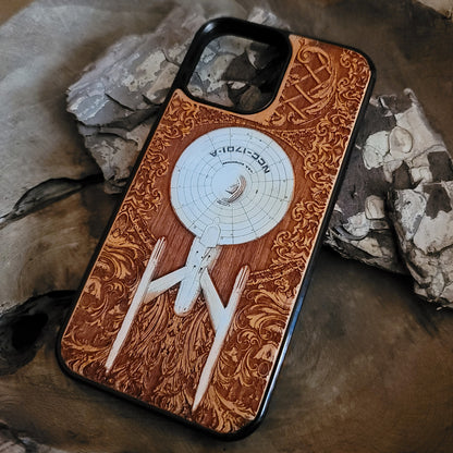 iPhone & Samsung Galaxy Wood Phone Case - Ship VI Hand Painted