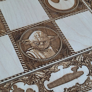 Star Wars Chess & Checkers Set Tournament Size Wood Board Game - 2.12" – 54 mm Square