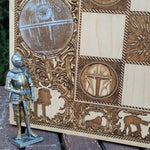 Load image into Gallery viewer, Star Wars Chess &amp; Checkers Set Tournament Size Wood Board Game - 2.12&quot; – 54 mm Square
