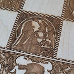 Load image into Gallery viewer, Star Wars Chess &amp; Checkers Set Tournament Size Wood Board Game - 2.12&quot; – 54 mm Square
