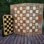 Load image into Gallery viewer, Star Wars Chess &amp; Checkers Set Tournament Size Wood Board Game - 2.12&quot; – 54 mm Square
