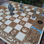 Load image into Gallery viewer, Star Wars Chess &amp; Checkers Set Tournament Size Wood Board Game - 2.12&quot; – 54 mm Square
