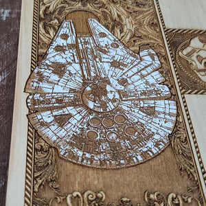 Star Wars Chess & Checkers Set Tournament Size Wood Board Game - 2.12" – 54 mm Square