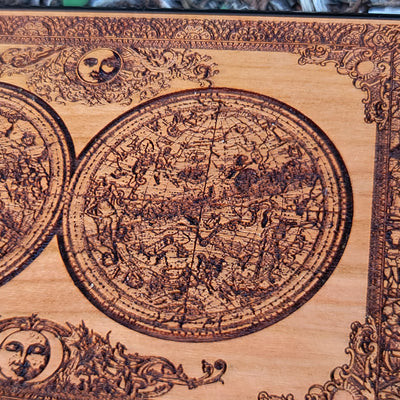 Wooden phone case featuring an intricate Earth map engraving, available for iPhone , Samsung Galaxy S, and more. Eco-friendly, unique design, ideal for lovers of travel and geography.