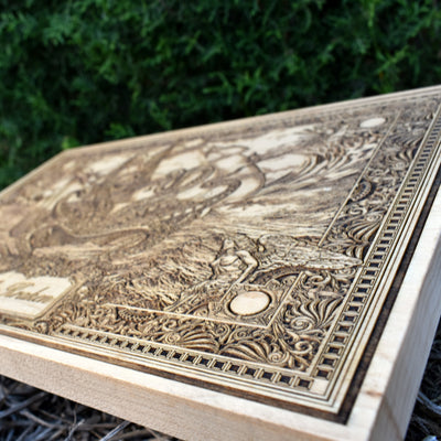 Legendary sea creature wood carving, maritime mythological art