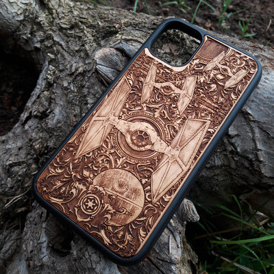 Intergalactic Ship III Star Wars - Wood Phone Case Star Wars engraved wood phone case