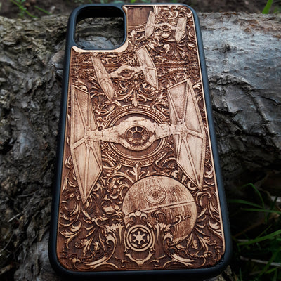 Intergalactic Ship III Star Wars - Wood Phone Case Star Wars engraved wood phone case